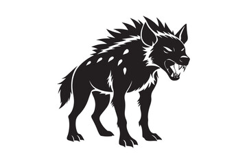 Fierce Hyena Silhouette Vector – High-Quality Printable Graphic for Merchandise & Décor