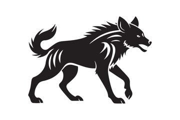 Fierce Hyena Silhouette Vector – High-Quality Printable Graphic for Merchandise & Décor