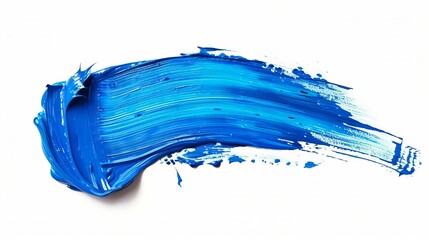 Blue brush stroke isolated on white background