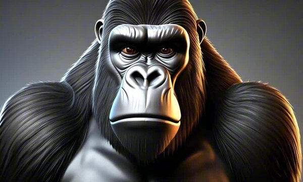 3d gorilla cartoon character mascot digital art