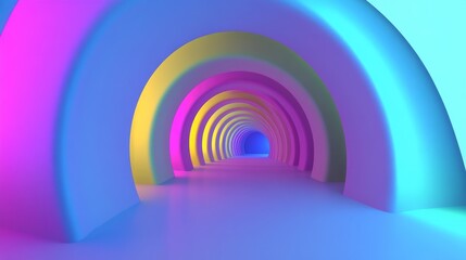 Obraz premium Vibrant Tunnel of Colorful Loops and Curves