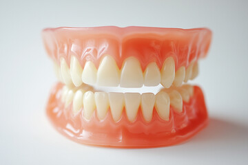 Obraz premium Full set of model dentures on display
