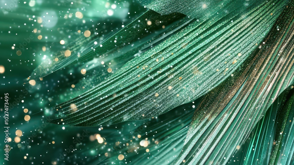 Aufkleber shimmering greenish metallic iridescent rays with glitter create a mesmerizing effect in a vibrant d