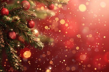 Realistic 3D Christmas Tree Illustration with Decorations