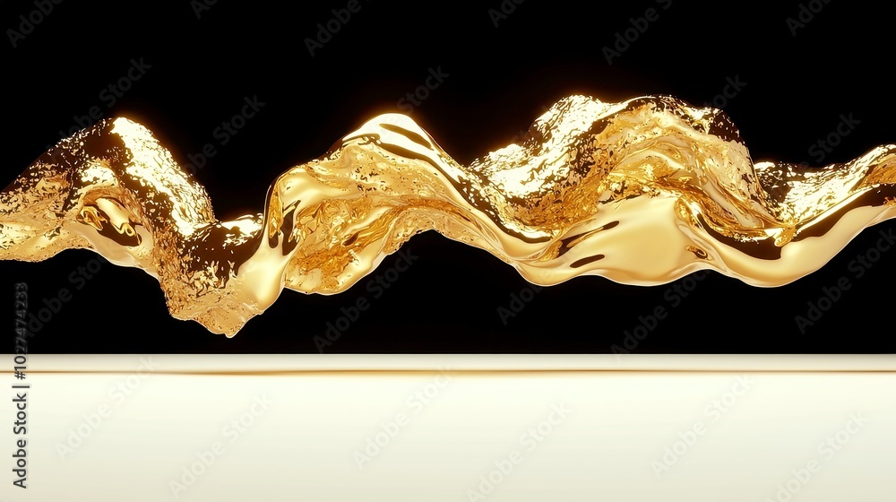 Poster liquid gold swirl, an elegant and dynamic vector design capturing the essence of luxury and fluidity