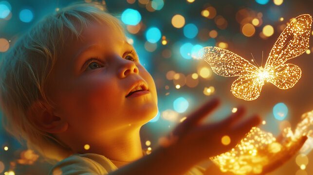 A young child&rsquo;s dream takes form as glowing animals appear in the real world, creating a bridge between imagination and reality &ndash; A scene of pure joy, showing the power of belief i