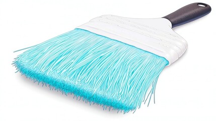 Paintbrush with White Paint, a fully saturated brush poised for creative application, featuring clean lines and ample copy-space, ideal for design and art-related projects