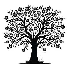 Obraz premium Blossoming Tree Silhouette