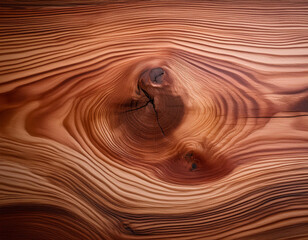 Naklejka premium Close-Up of a Cedar Wood Plank with Visible Grain and Warm Tones