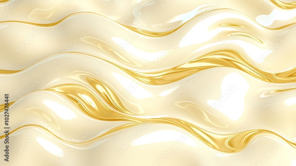 Poster elegant golden wave pattern, smooth flowing lines create a sense of motion, ideal for modern design 