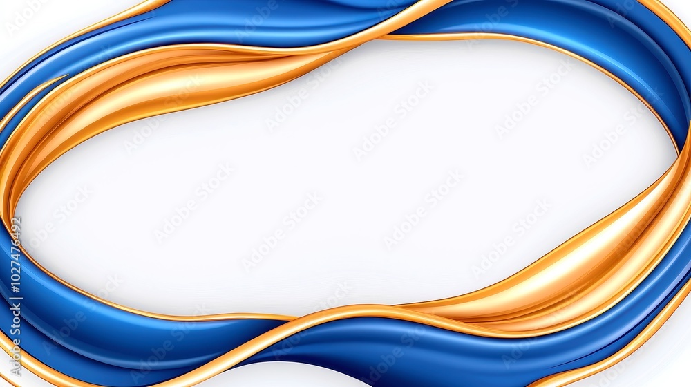 Poster elegant golden wave pattern, smooth flowing lines create a sense of sophistication, ample copy-space