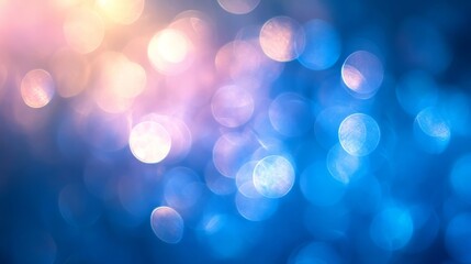 Fototapeta premium This image displays a captivating blend of colorful bokeh lights, creating a dreamy and ethereal ambiance. The soft focus adds a whimsical touch to the scene.