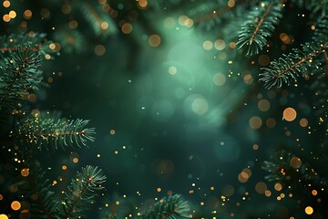 Sophisticated Holiday Background with Fir Branches