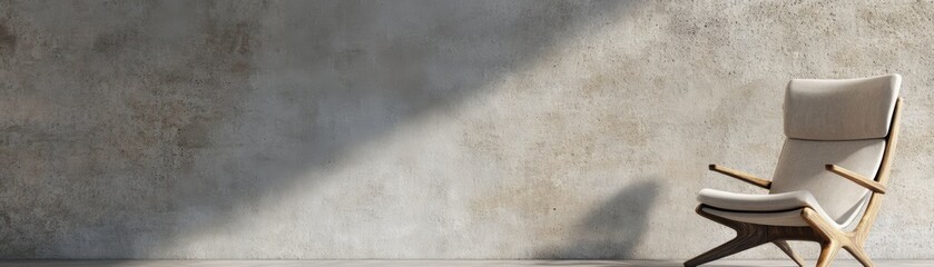 Obraz premium Modern chair against white wall, minimalist interior design inspiration simple furniture and home decor