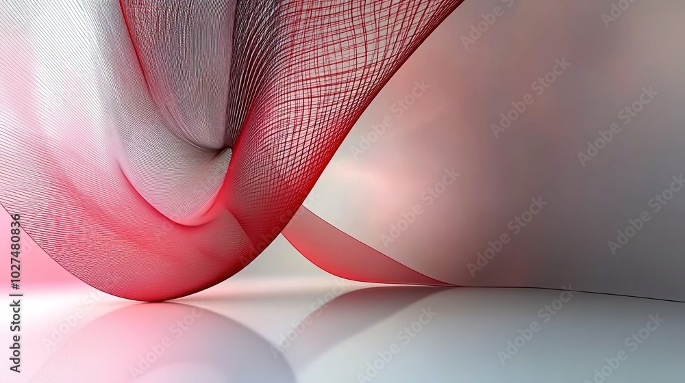 Poster abstract red and gray wave pattern background