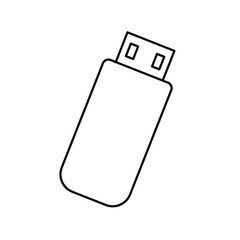 Vector usb flash drive vector icon, isolated on white