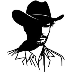 Cowboy portrait silhouette
