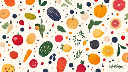 Fresh and Healthy Food Pattern with Varied Items