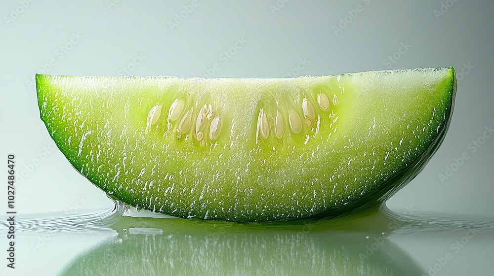 Poster a single slice of cucumber floating on water