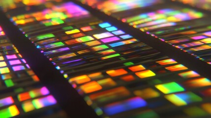 Vibrant Molecular Pattern - Colorful Microscopic Genetic Sequencing