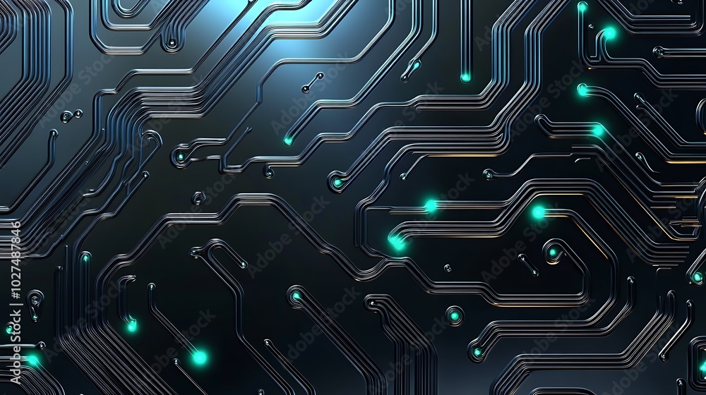 Aufkleber abstract futuristic background with glowing circuit board texture.