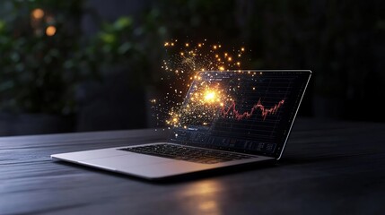 Magical Data Visualization on Laptop Display