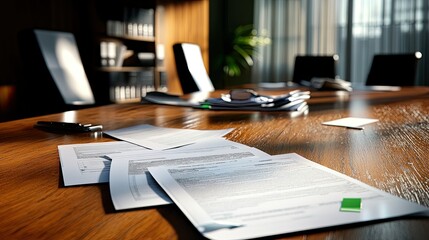 Financial Documents in a Modern Office Setting