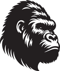 gorilla head silhouette vector © LUTHFAN NAHAR LABONY