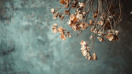 a dried bouquet hanging in a room, symbolizing memory and preservation