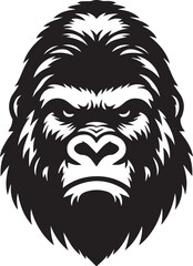 gorilla head silhouette vector