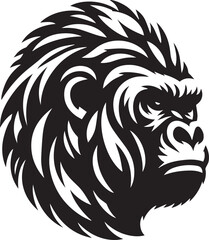 gorilla head silhouette vector