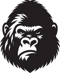 gorilla head silhouette vector