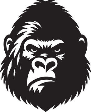gorilla head silhouette vector