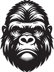 gorilla head silhouette vector © LUTHFAN NAHAR LABONY