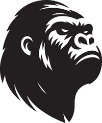 gorilla head silhouette vector