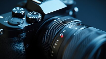 Close-up of a Black Camera Lens