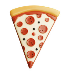A delicious slice of pepperoni pizza, featuring a crispy crust and melted cheese, isolated on a white background. Perfect for food-related themes and culinary illustrations.