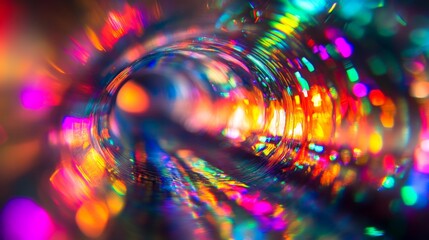 Kaleidoscopic Swirl of Vibrant Colors and Light