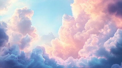Fototapeta premium Ethereal Cloudscape: Vibrant Skies at Dawn