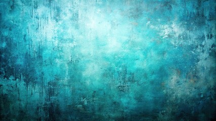 Fototapeta premium Cool abstract art with grunge texture and cyan tones