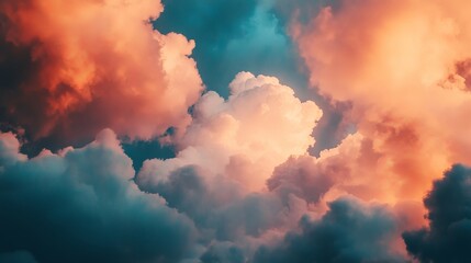 Fototapeta premium Vibrant Cloudscape: A Majestic Display of Nature's Artistry