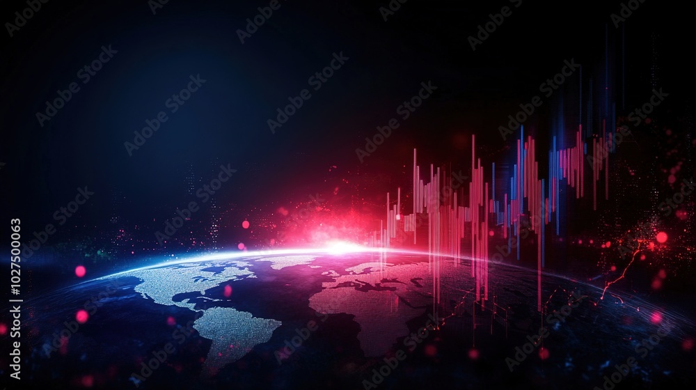Poster global technology digital data visualization concept
