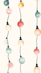 Elegant Minimalist Watercolor Christmas Lights Design