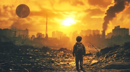 Fototapeta premium The image captures a poignant moment that inspires global thinking.