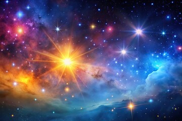 Fototapeta premium cosmic background with stars and nebula transition