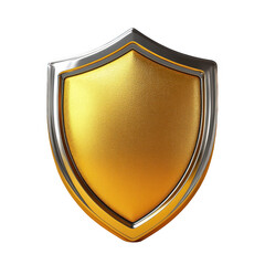 Digital Shield Emblem with Golden Border and 3D Effect