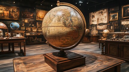 Fototapeta premium The spherical globe suggests endless possibilities for exploration and discovery.