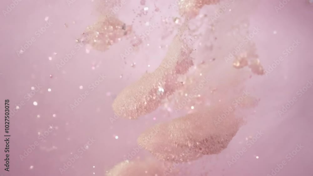 Poster a simple pastel pink background with a small, white cloud-like shape at the top, creating a dreamy a