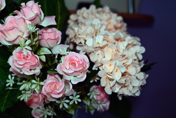 Composition of roses, spring flower bouquet