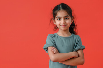 Obraz premium modern young india kid isolated color background